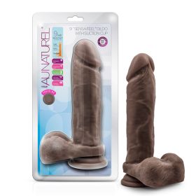 Au Natural - 9 Inch Dildo With Suction Cup - Chocolate