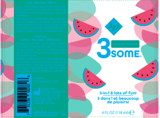 3some 3-in-1 Lubricant - Watermelon - 4 Fl. Oz.