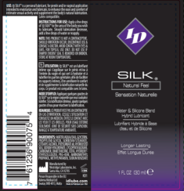 ID Silk Silicone and Water Blend Lubricant 1 Oz