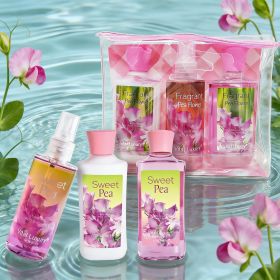 3-piece Bath & Body Care Travel Set Pea Flower Scent Home Spa Set With Body Lotion, Shower Gel And Fragrance Mist (Option: Pea Flower)